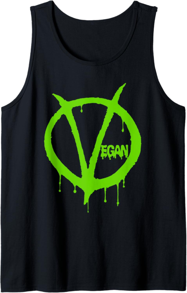 V For Vegan Design. Promote Meat Free Tank Top - Image 2